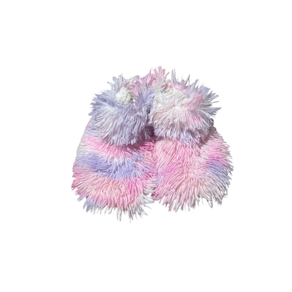 Justice furry monster slippers shaggie boots like new nwot fluffy tie dye
